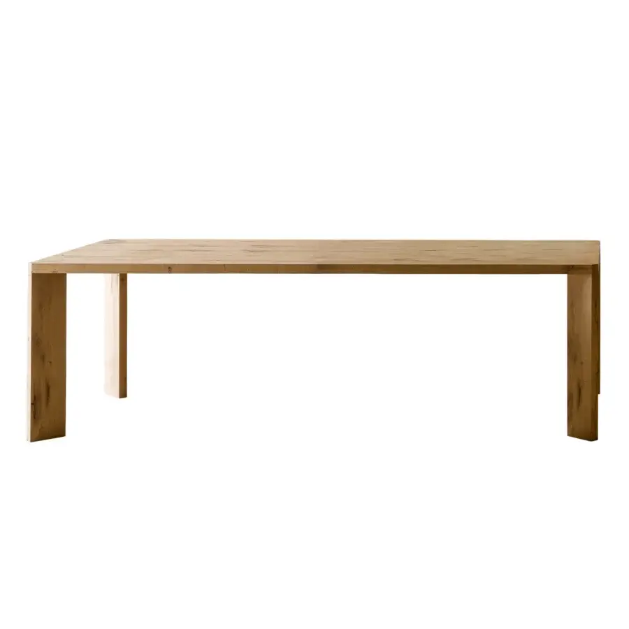 Distinguished Miniforms Manero table crafted in light to medium brown wood with a satin finish showcasing minimalist design