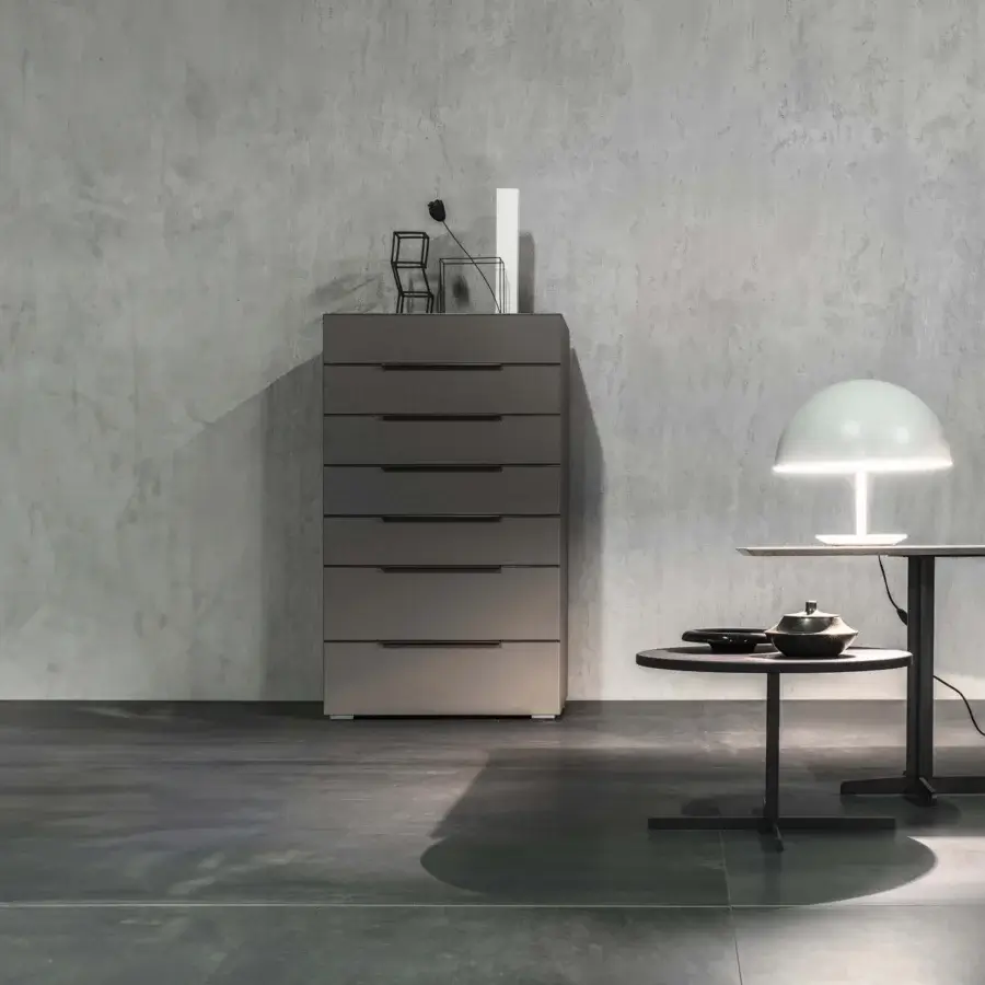 Distinguished Cierre1972 Square New dresser crafted with dark gray matte finish and slender handles