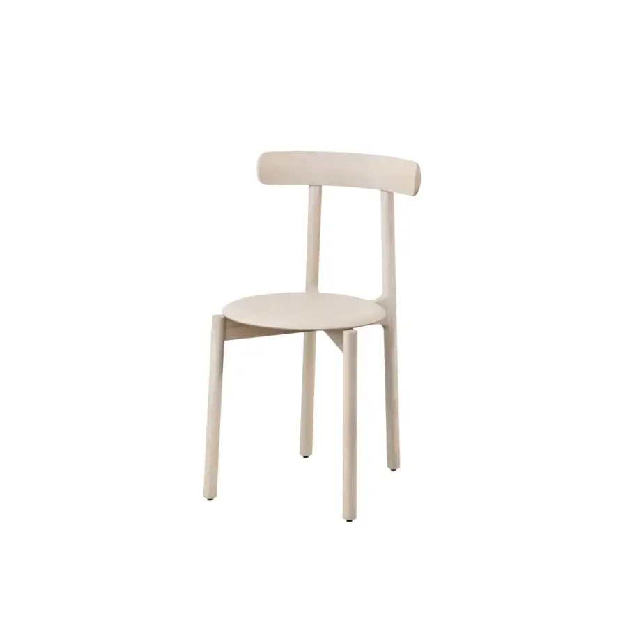 Superior Miniforms Bice chair in light beige wood with a balanced flap-ears backrest and smooth matte finish
