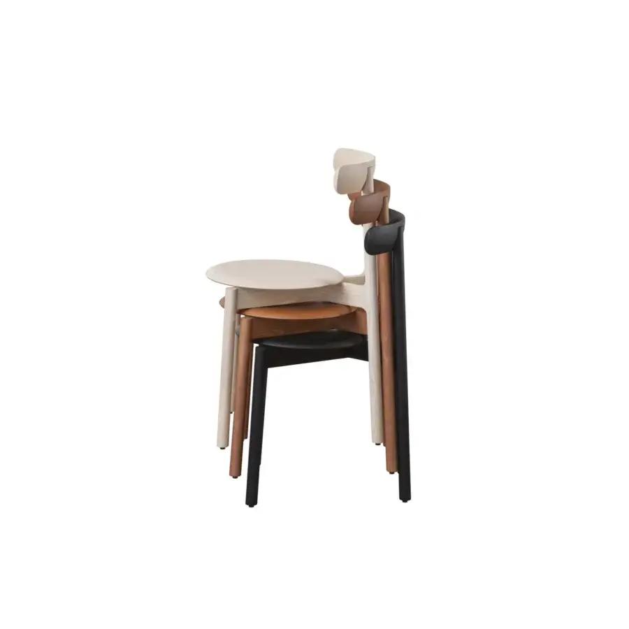 Elegant Miniforms Bice chair crafted in Italy with distinctive flap-ears and matte black wood finish