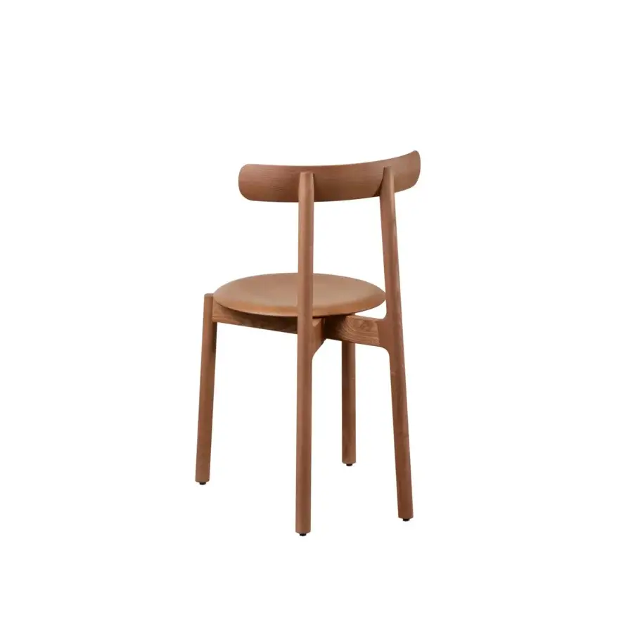 Distinguished Miniforms Bice chair crafted in Italy with a smooth matte finish and balanced brown wood structure