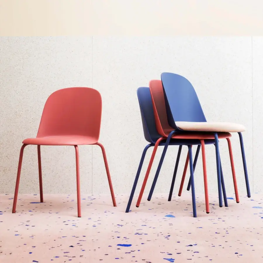 Exceptional Miniforms Mariolina Basic chair in solid muted red polypropylene with a matte finish