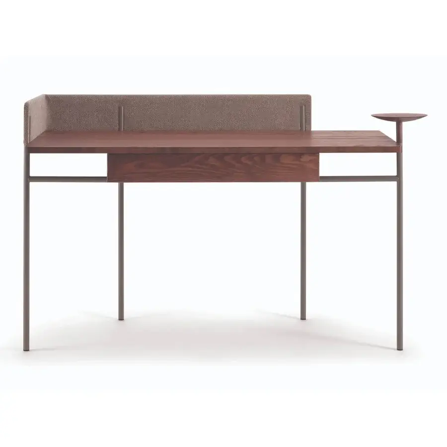 Superior Bross Rohe desk crafted with ashwood and a bronze lacquered metal structure with a textile screen