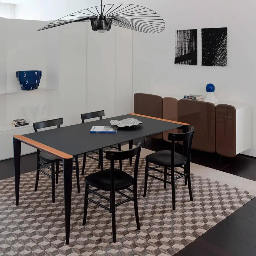 Elegant Casamania Cherish chair crafted in Italy with angular form and matte black finish