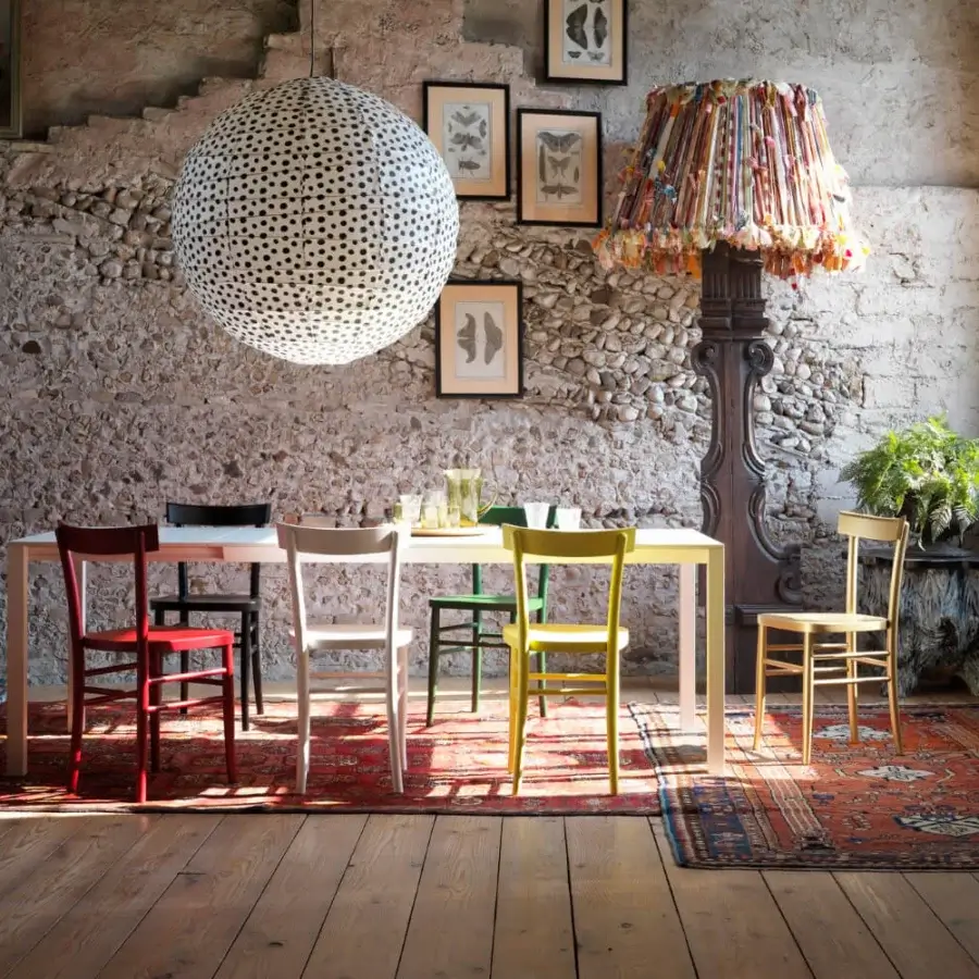 Superior Casamania Cherish chair crafted in Italy with minimalist form and light yellow painted finish