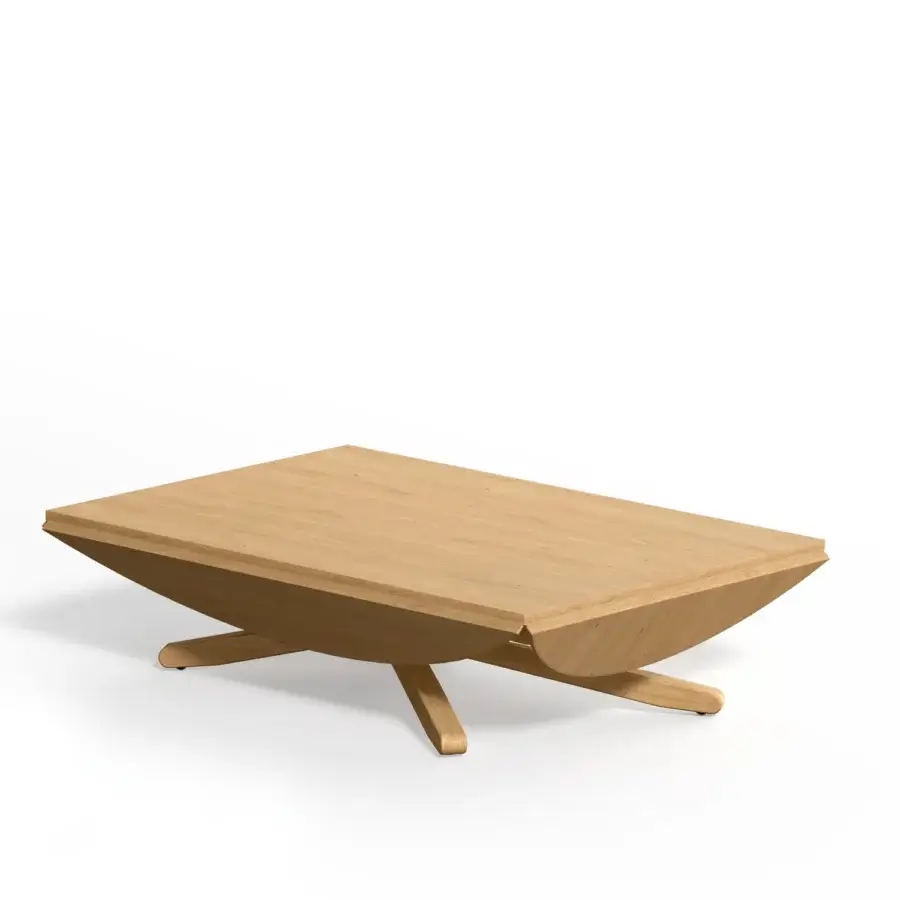 Exceptional Ozzio Italia Ellis transformable coffee table in light natural wood with smooth matte finish and crossing base