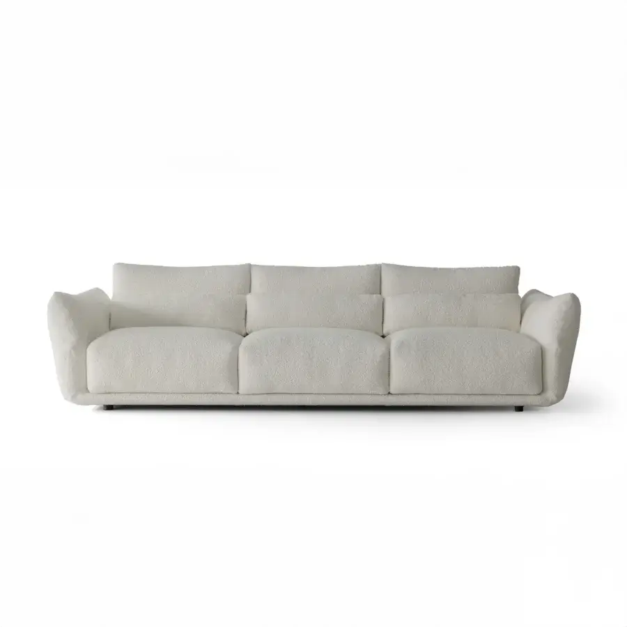 Captivating Cierre1972 Clift sofa crafted in Italy with textured off-white textile and rounded organic form