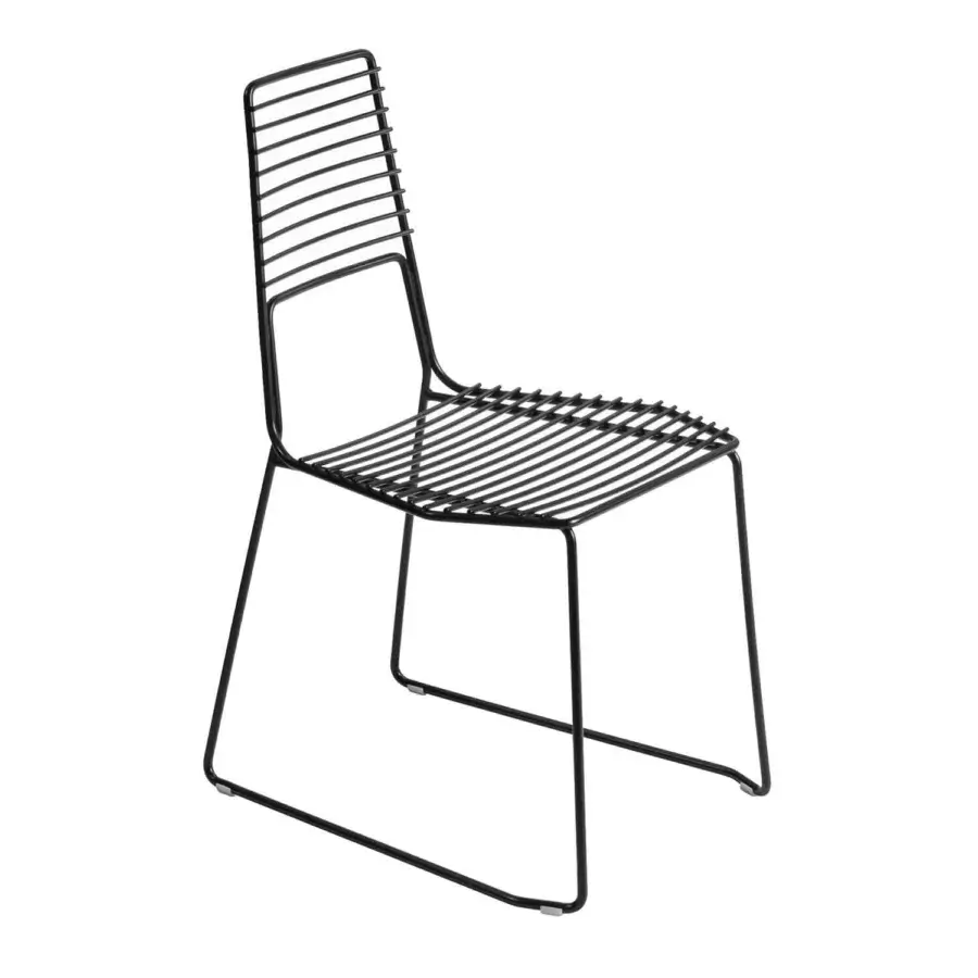 Distinguished Casamania Alieno chair crafted in painted metal with a matte black finish and geometric design