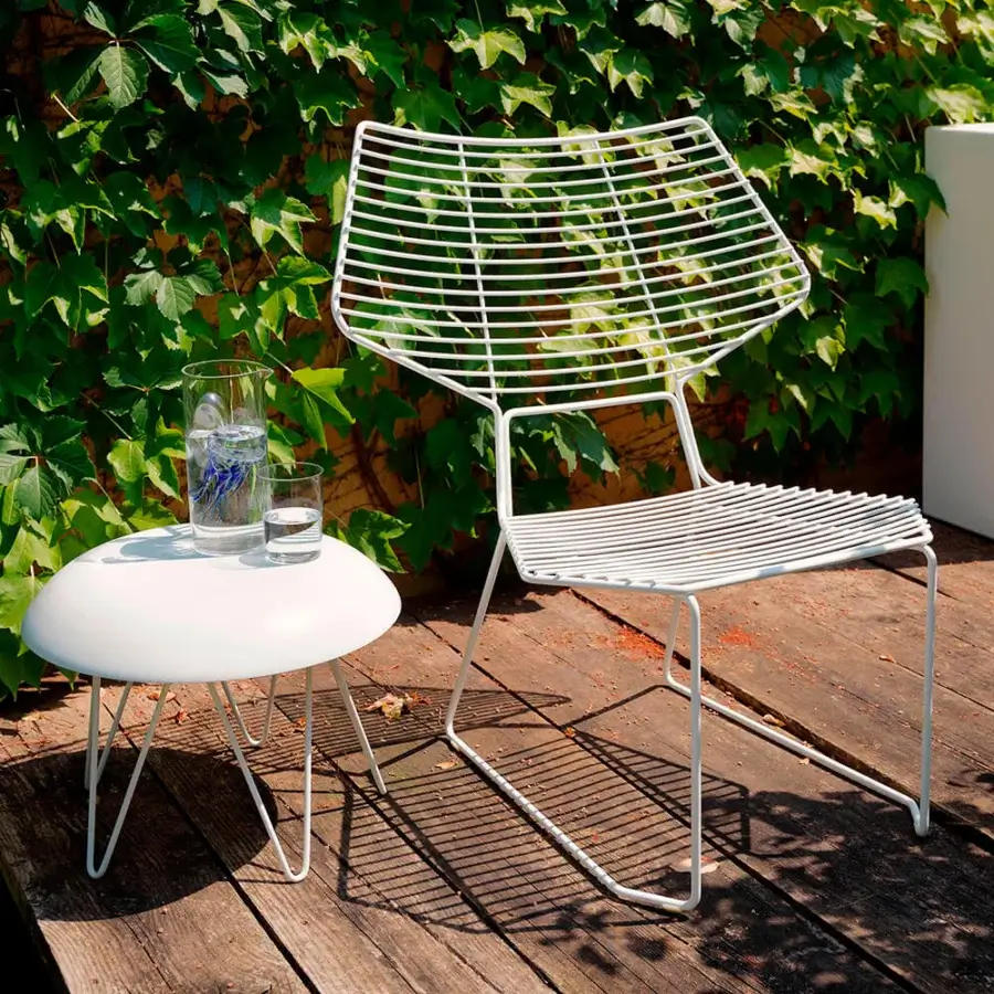 Avant-garde Casamania Alieno lounge chair with geometric form and smooth painted metal construction crafted for outdoor use