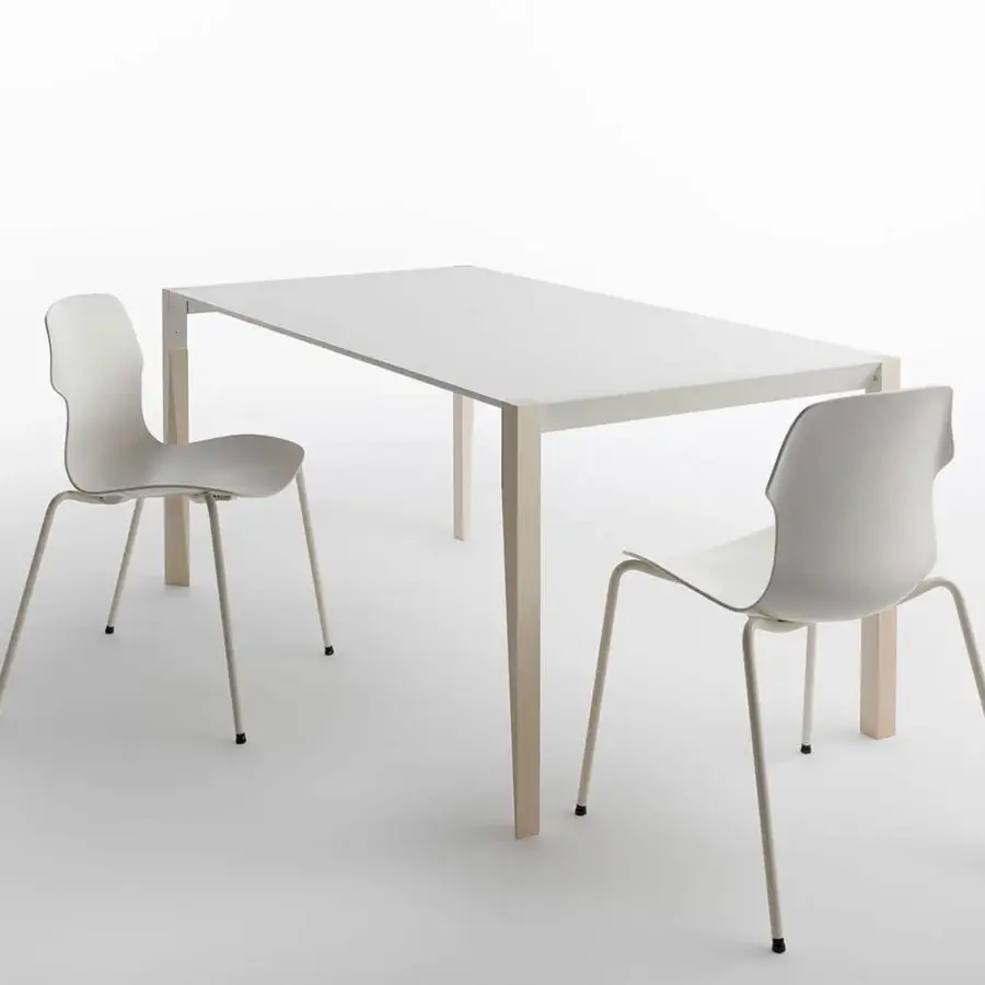 Sophisticated Casamania Stereo chair in light gray synthetic material with a matte finish and angled metal legs