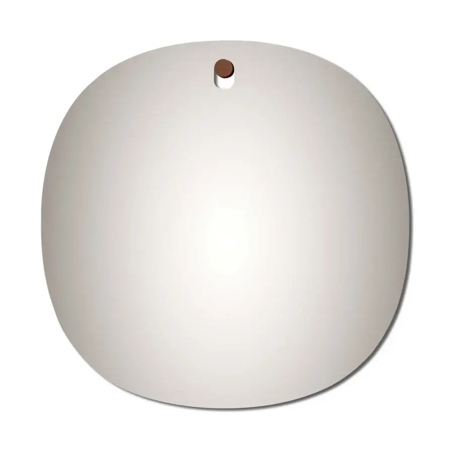 Exceptional Miniforms Bigger Brothers mirror with circular reflective glass and warm brown wooden detail crafted in Italy