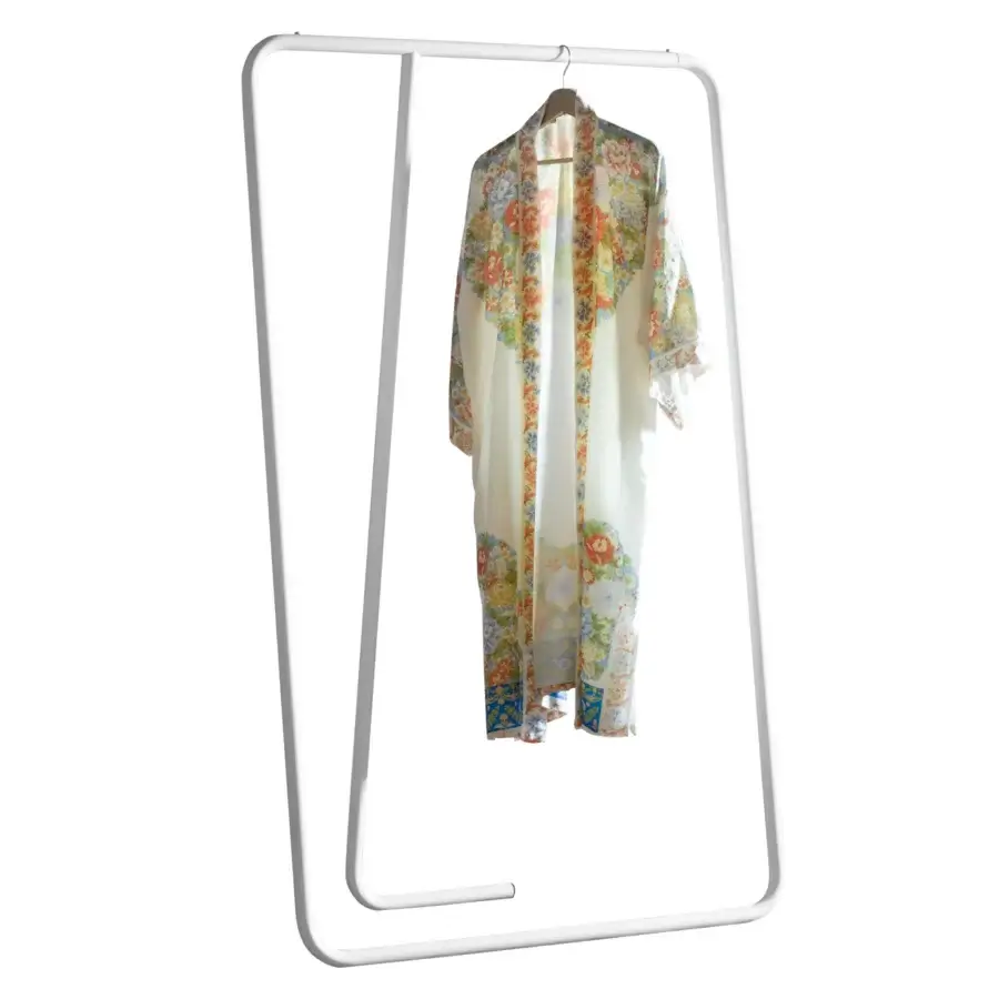 Distinguished Miniforms Caio coat stand with angular silhouette crafted in matte white metal for balanced storage