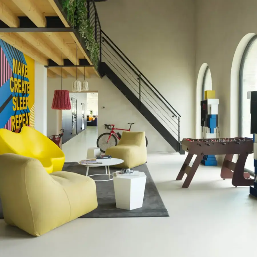 Captivating Casamania Robox bookcase crafted in Italy with smooth textile and muted yellow form