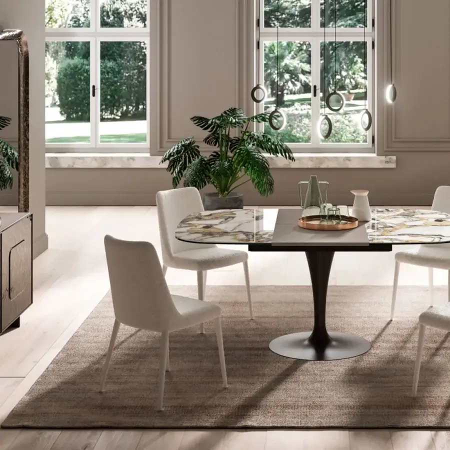 Captivating Ozzio Italia Giulia sideboard crafted in dark brown wood with recessed rectangular detailing and a matte finish
