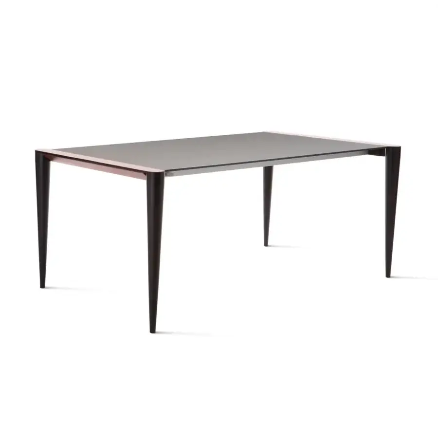 Distinguished Horm Bolero table with sleek gray Fenix tabletop and Canaletto walnut frame crafted with tapered legs
