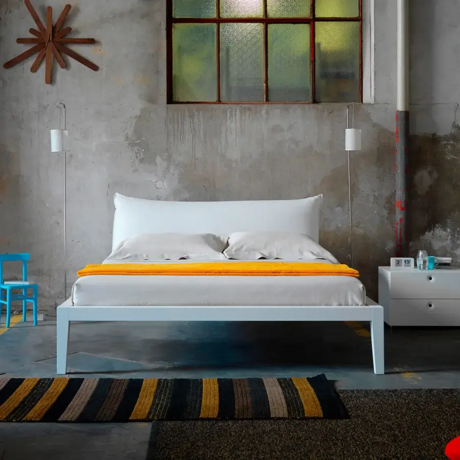 Exceptional Horm Anish nightstand crafted in Italy with recessed handles and smooth matte white finish