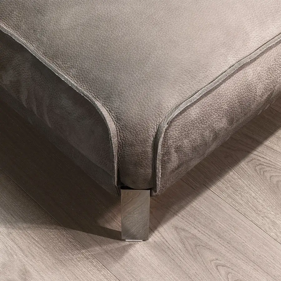 Distinguished Cierre1972 Up-Down sectional in subtly textured matte grey material with raw-cut edges