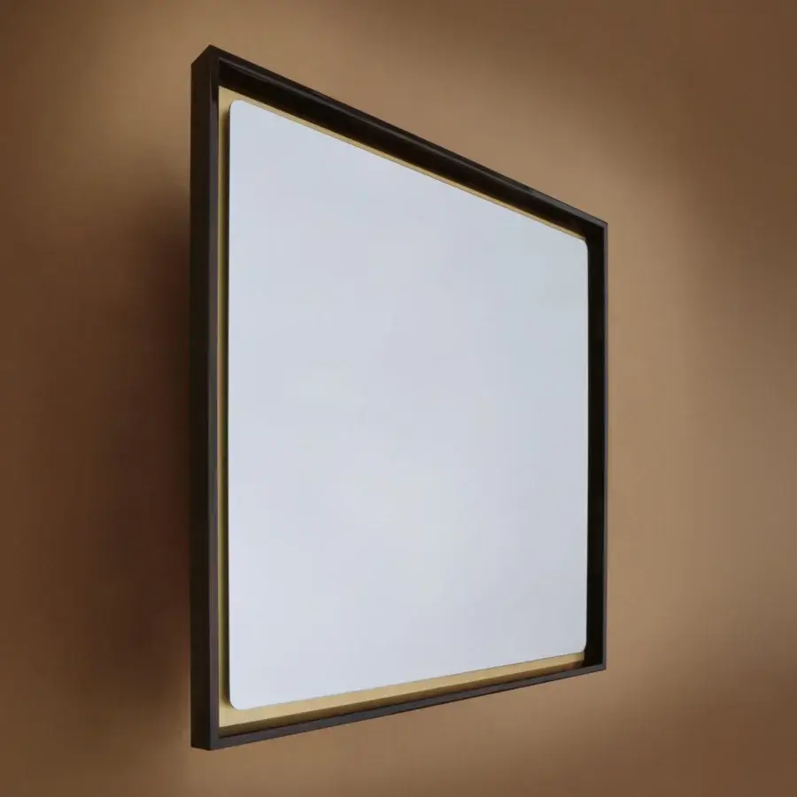 Superior Casa Casati Splendo wall mirror with clear glass and synthetic gold leaf background in glossy wood finish