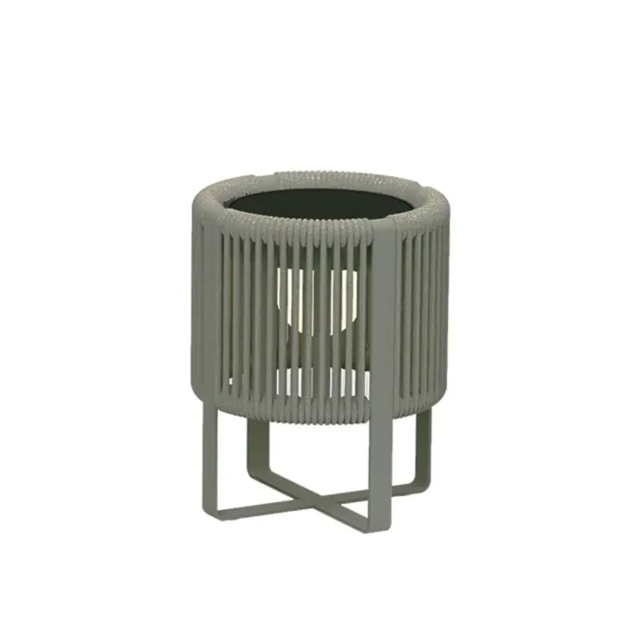 Exclusive Royal Botania Ropy table lamp with bronze polyolefin rope shade in anthracite coated aluminum with textured matte finish
