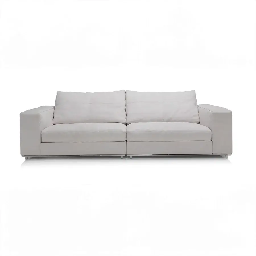 Superior Cierre1972 Dolce Vita sofa with light off-white textile and sleek metal base crafted for exceptional comfort