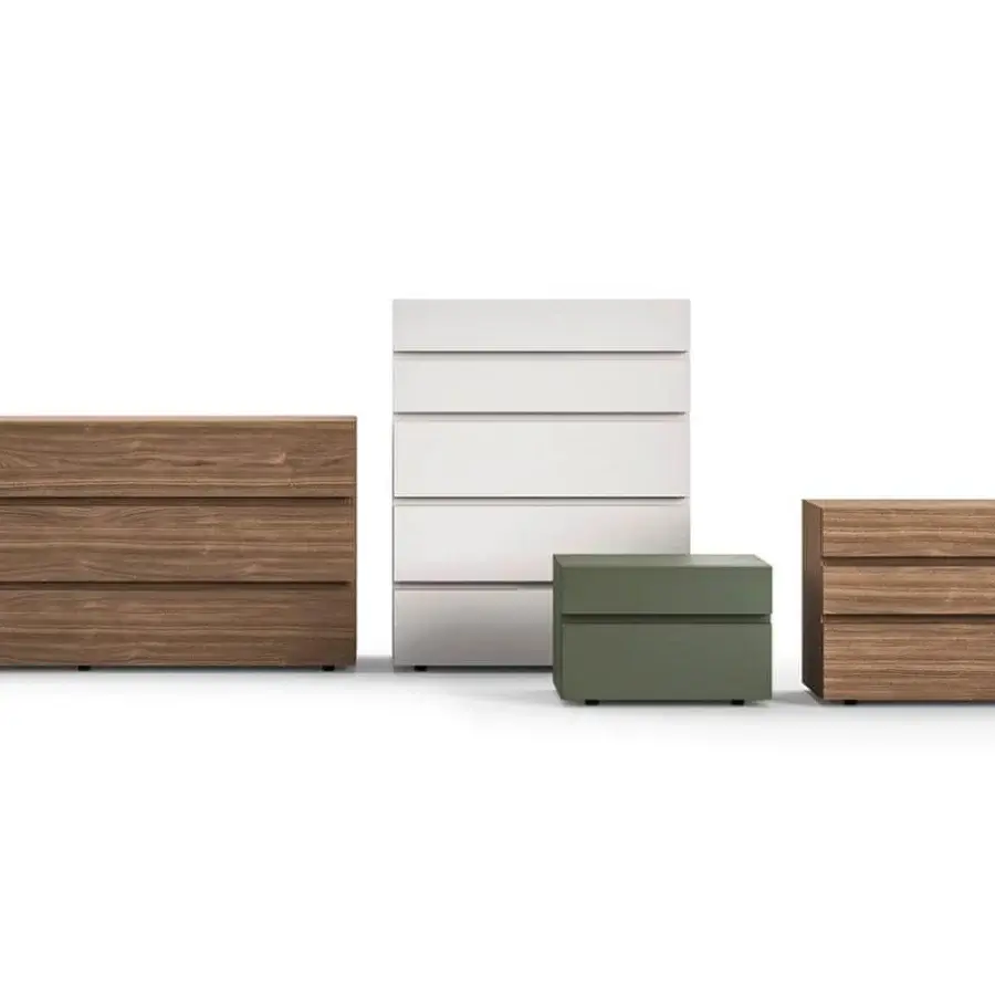 Exceptional Presotto Club dresser with wood veneer in a warm brown and smooth matte finish