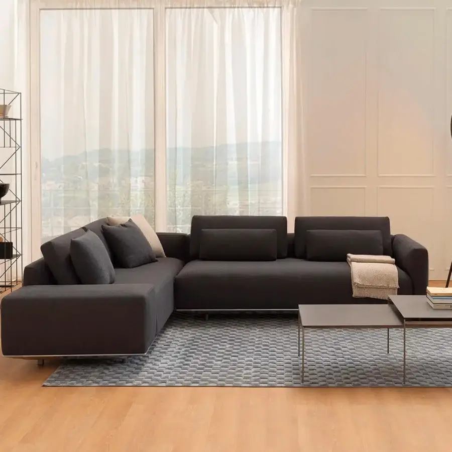 Exceptional Horm Torii coffee table with a floating ceramic top and unvarnished hard metal legs in a post-industrial aesthetic