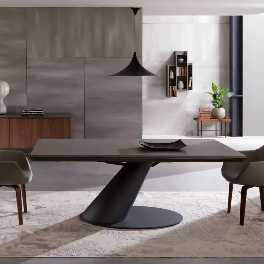 Superior Ozzio Italia Eliot armchair with enveloping bucket seat and dark brown wooden legs in a smooth matte finish