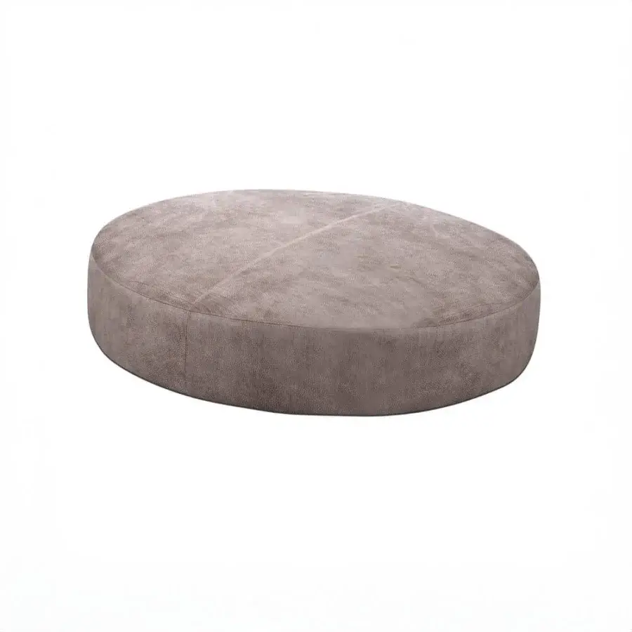 Harmonious Cierre1972 Eva II ottoman in muted taupe textile with a textured matte finish and subtle seam