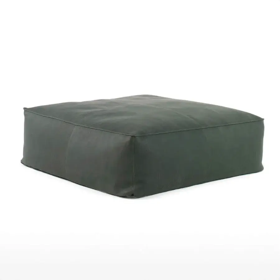 Superior Cierre1972 Soft Ottoman, a comfortable ottoman in dark gray ribbed textile with minimalist aesthetics