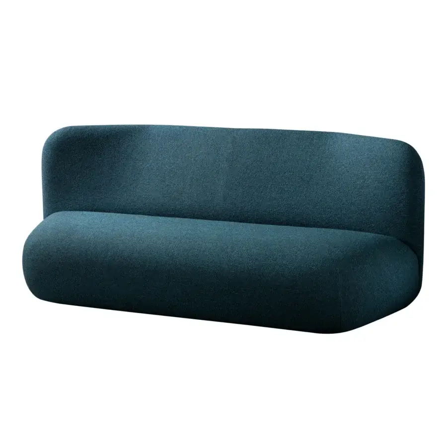 Captivating Miniforms Botera sofa, a modular seating option upholstered in textured matte dark teal textile with rounded silhouette