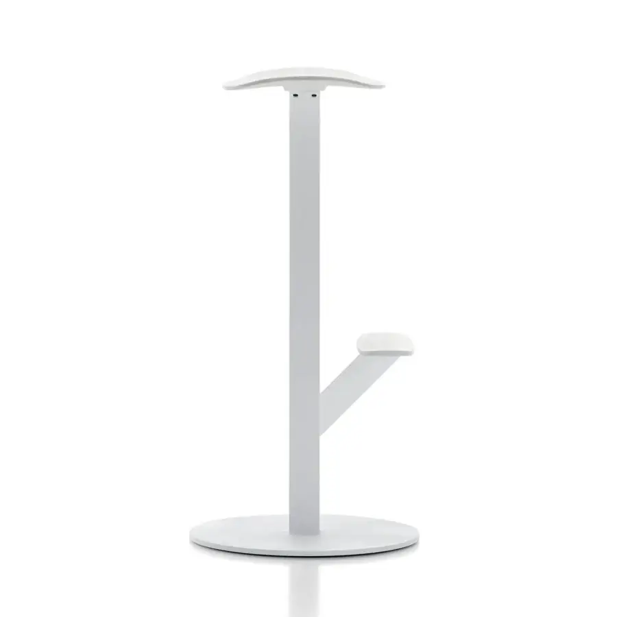 Superior MDF Italia Duetto stool with micro-goffered steel frame and glass-filled polypropylene seat in light gray or white monochrome finish
