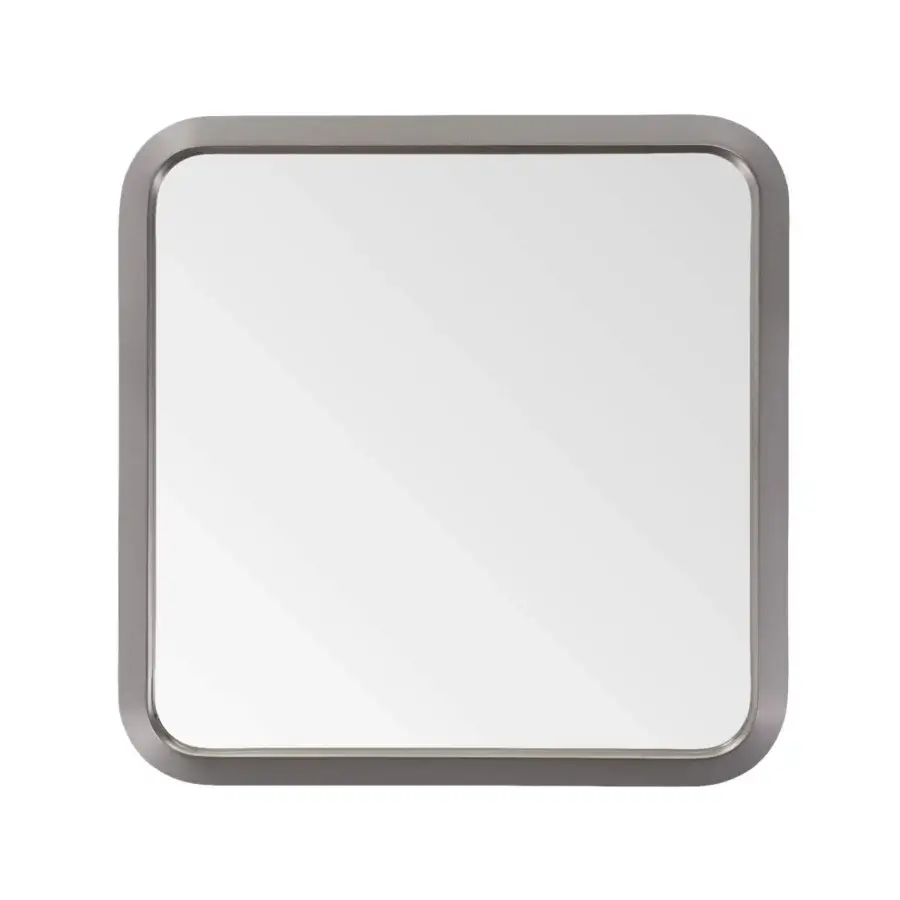 Exceptional Turri Milano mirror crafted in brushed nickel metal with a matte grey finish