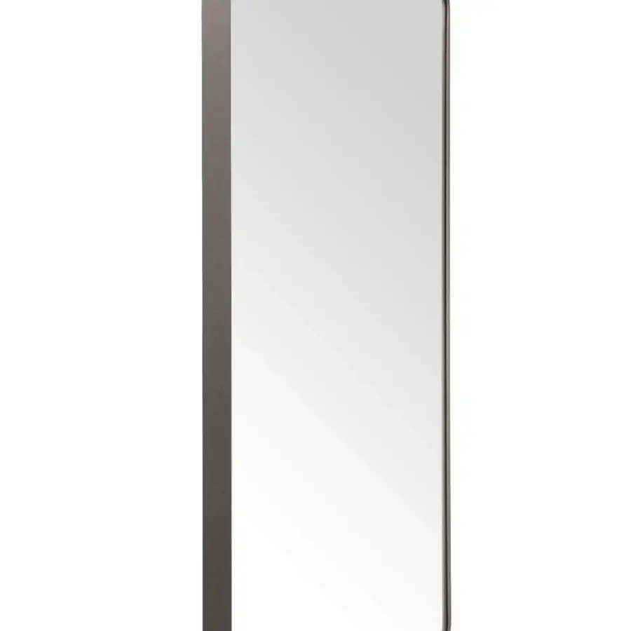 Superior Turri Milano mirror crafted in brushed nickel metal with a consistent diffused reflection