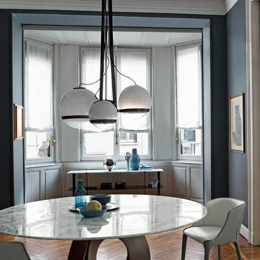 Distinguished Arketipo Bubble Bobble ceiling lamp with blown glass shades and varnished micaceous brown metal structure