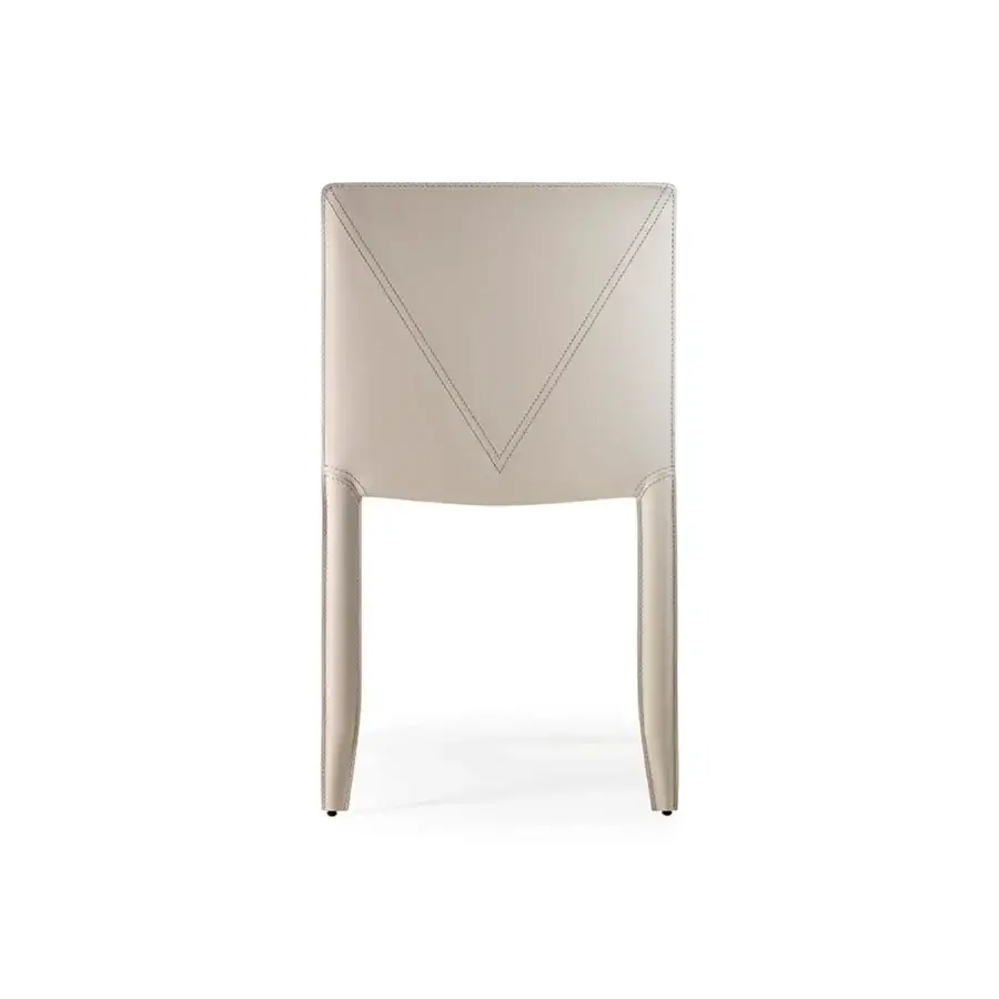 Distinguished Cattelan Italia Piuma chair crafted in light neutral beige textile with inverted V stitching detail