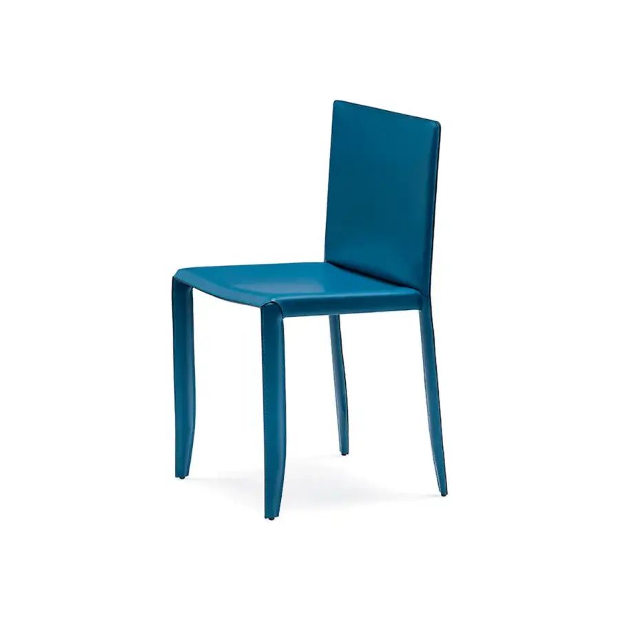 Distinguished Cattelan Italia Piuma Edition chair with medium blue synthetic upholstery and balanced proportions