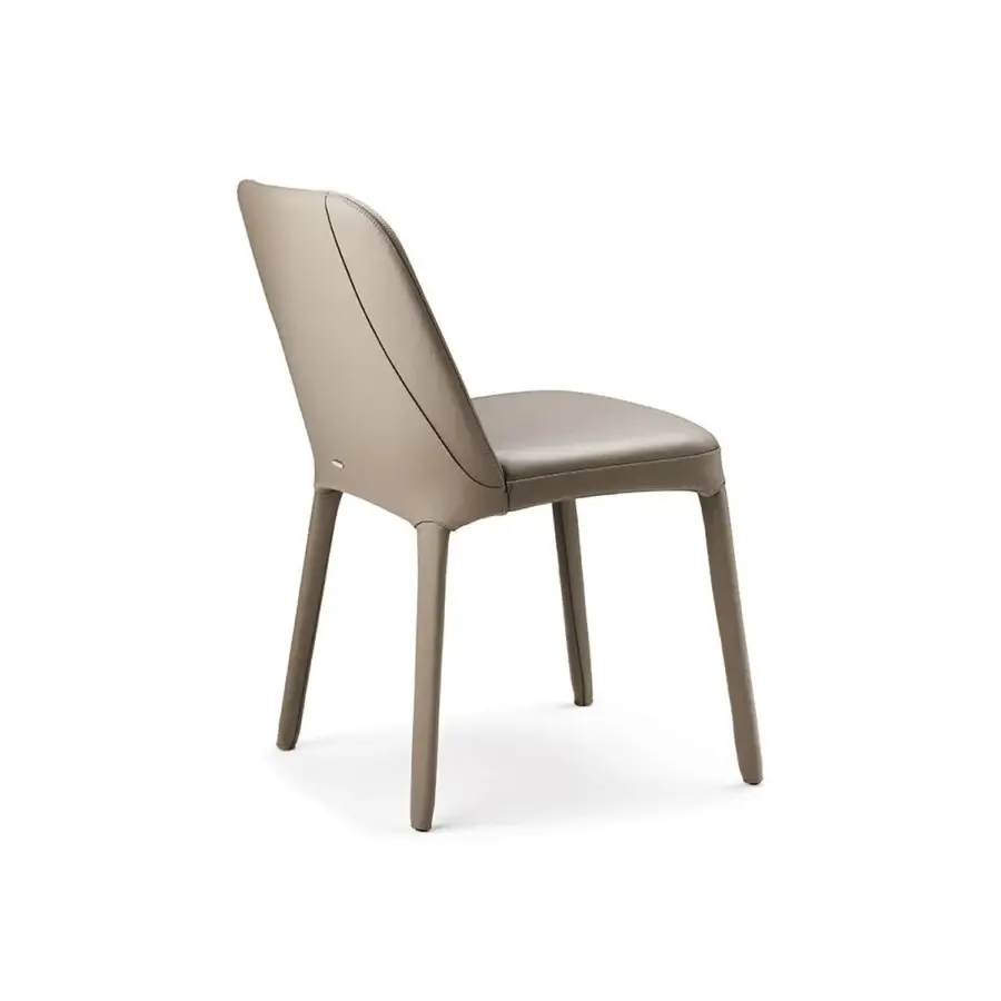 Exceptional Cattelan Italia Wilma chair crafted in soft fabric or leather with a light brown finish and curved backrest