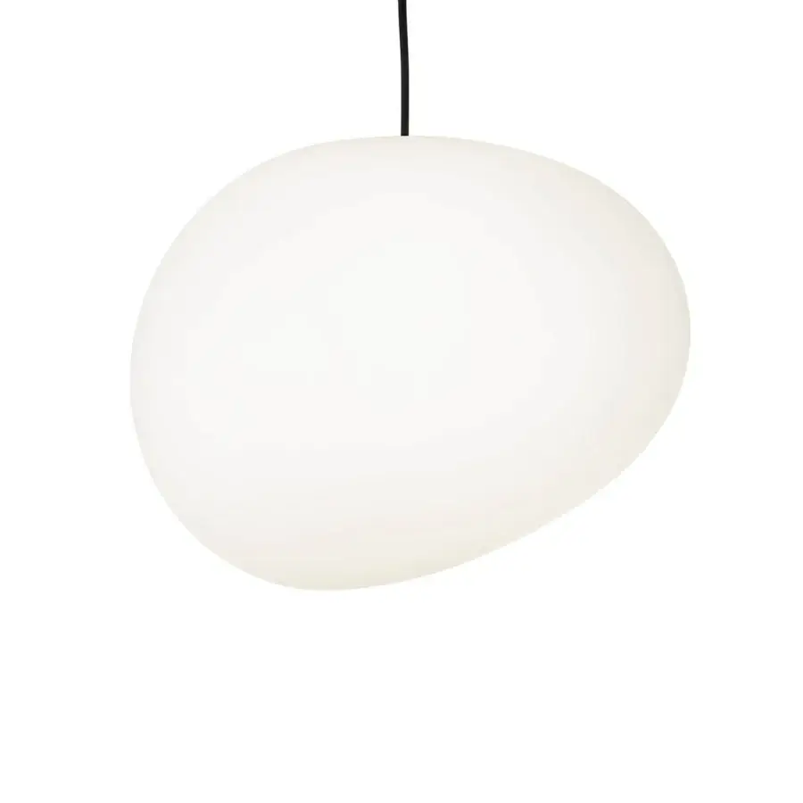 Distinguished Foscarini Gregg Outdoor suspension lamp with organic form crafted in rotational molded polyethylene and black neoprene cable