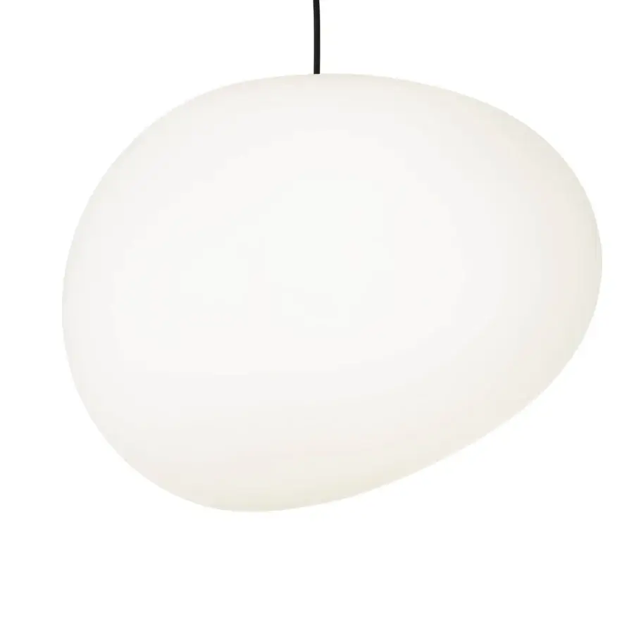 Exclusive Foscarini Gregg Outdoor suspension lamp with organic form crafted in rotational molded polyethylene and matte white finish