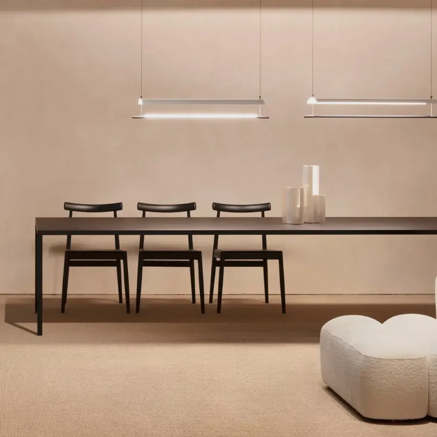 Exceptional MDF Italia Tense Material Heritage table crafted in natural oak with a transparent acrylic surface and intensely tactile wavy finish