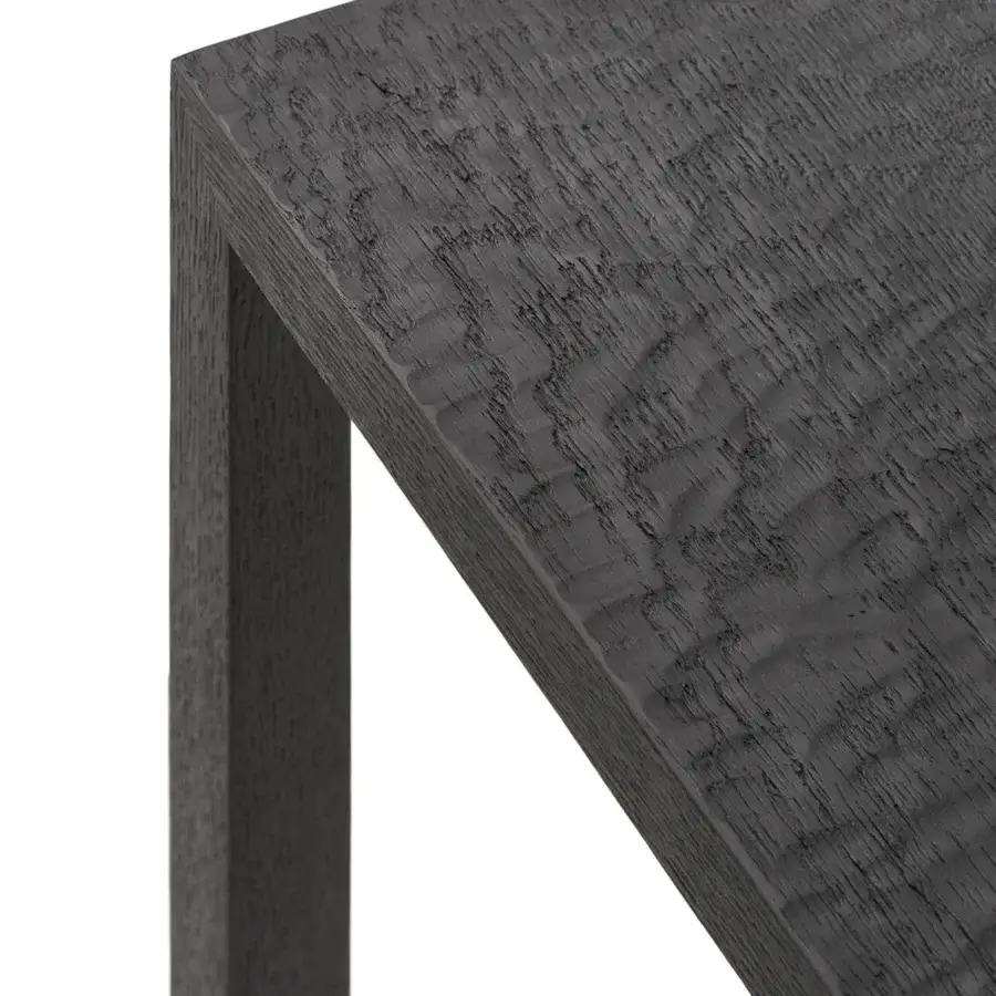 Captivating MDF Italia Tense Material Heritage table crafted in black-stained oak with sleek steel legs and a matte finish