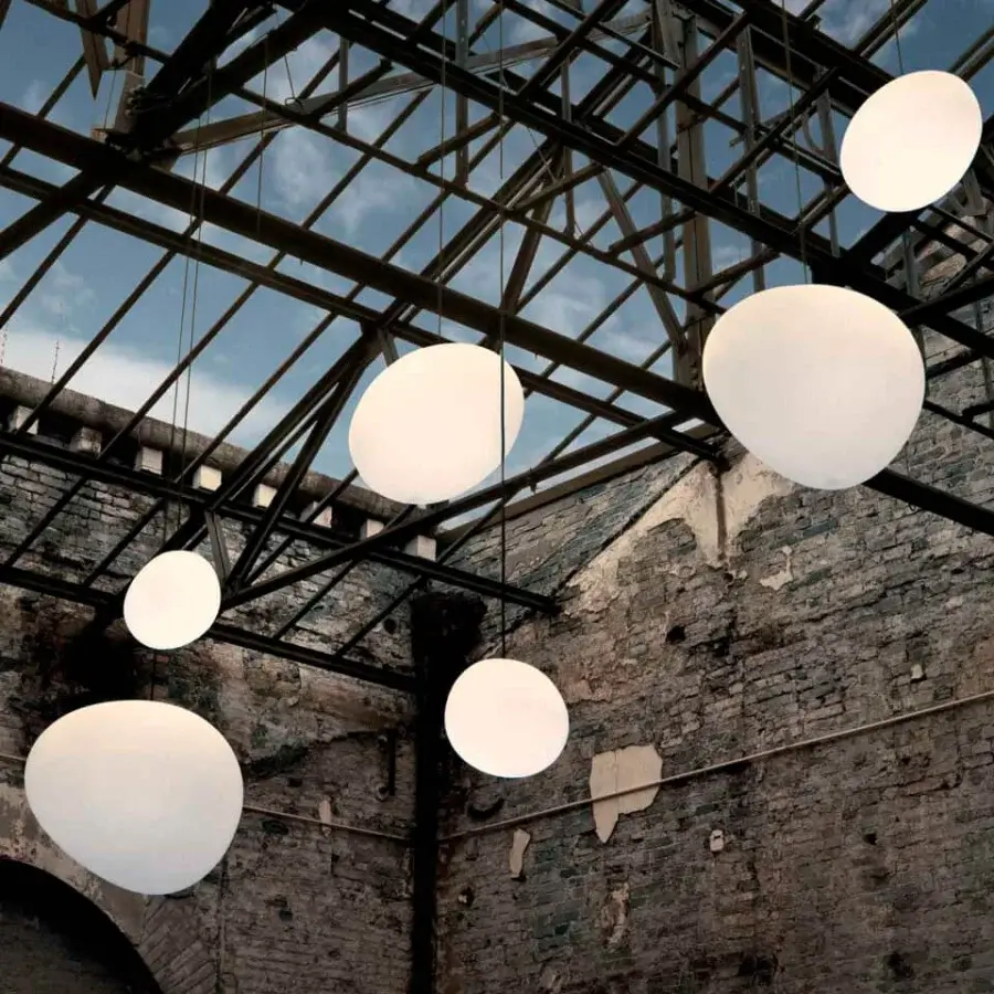 Superior Foscarini Gregg Outdoor suspension lamp with rotational molded polyethylene diffuser and matte finish