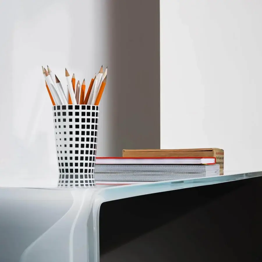 Elegant Sovet Italia Bridge Square coffee table with bent smoked glass and glossy white base crafted in a distinct contrast