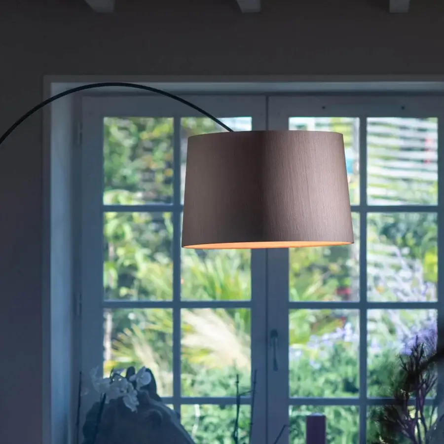 Distinguished Foscarini Twiggy Elle floor lamp built with limed maple oak and fiberglass, finished with epoxy powder coating