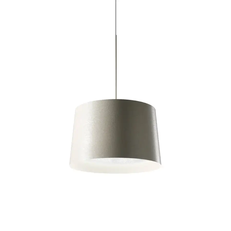 Distinguished Foscarini Twiggy suspension lamp with a beige to gray gradient fiberglass-based composite material and liquid coated finish
