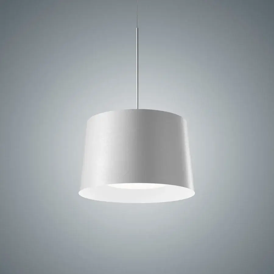 Superior Foscarini Twiggy suspension lamp with a matte white fiberglass shade and polycarbonate diffusers crafted in Italy