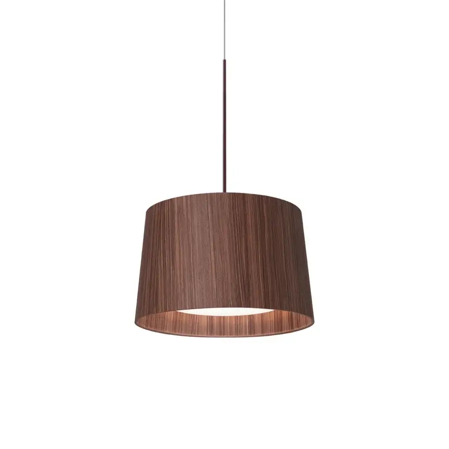 Exceptional Foscarini Twiggy Wood suspension lamp in limed maple oak with bamboo rings and liquid-coated rod