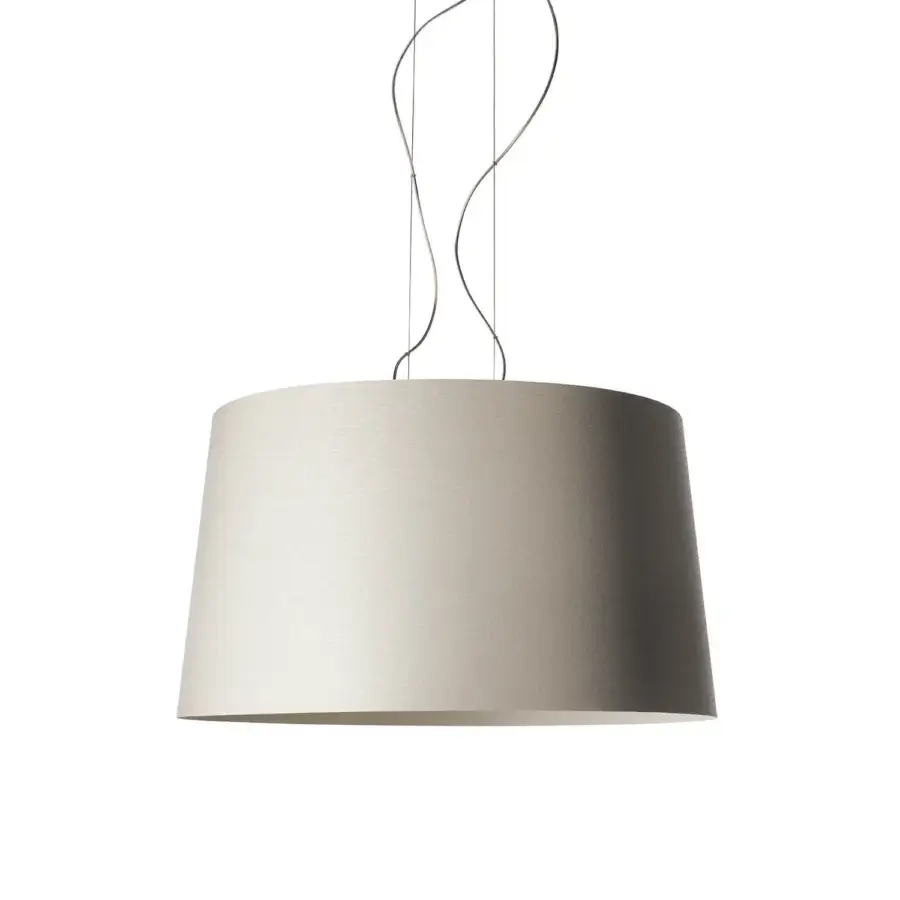 Superior Foscarini Twice As Twiggy suspension lamp crafted in fiberglass-based composite with a liquid coated greige finish