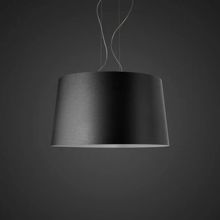 Distinguished Foscarini Twice As Twiggy suspension lamp in fiberglass-based composite with liquid coated matte black finish