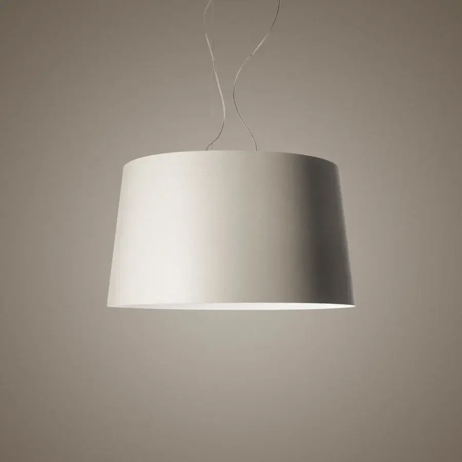 Superior Foscarini Twice As Twiggy suspension lamp crafted in off-white fiberglass-based composite with a liquid coating